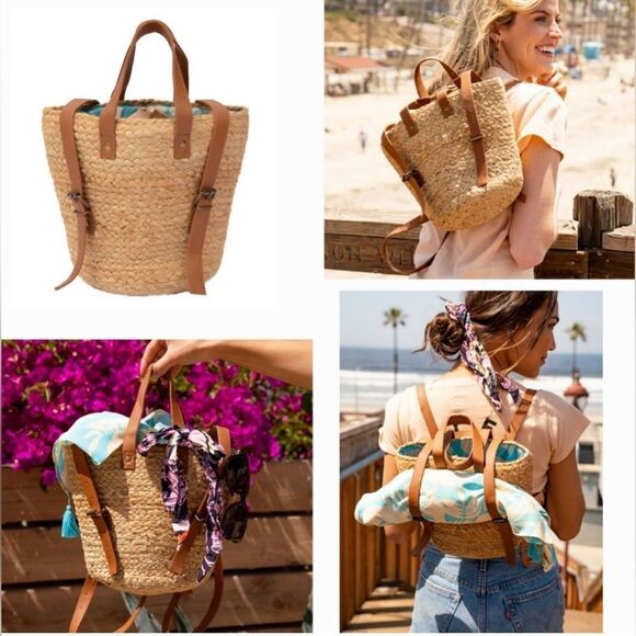 ? BOHO CHIC? XIX Palms Jute Shore Break Insulated Backpack Cooler main image 8